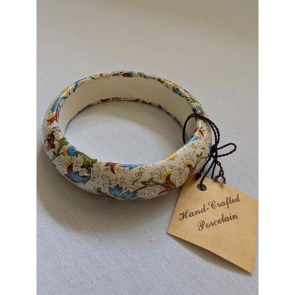 Hand Painted Floral Porcelain Bracelet